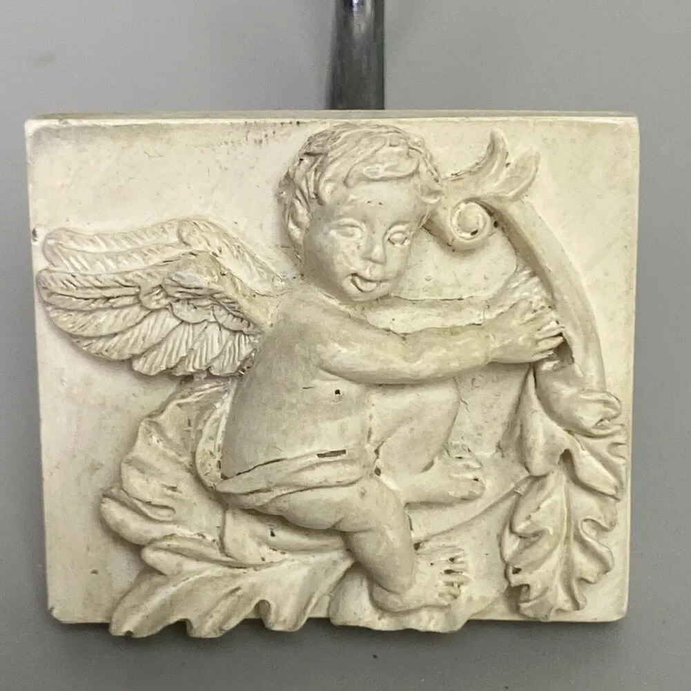 Vintage Cupid Cherub Angel Shower Curtain Hooks Putti Putto Bathroom Decor 17pcs